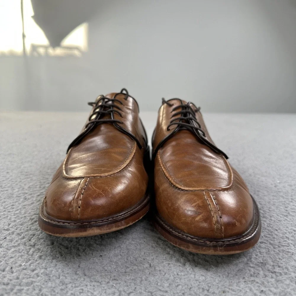 Joseph Abboud Stevenson Split Toe Dress Shoes Men 11 Brown Italian Leather